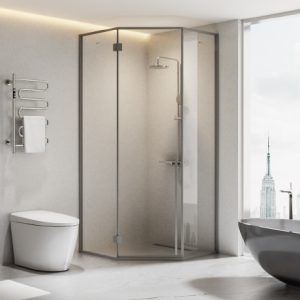 Diamond-shaped Stainless Steel Shower Enclosure