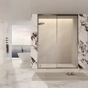 Single sliding shower door with soft-close system - YFX Shower