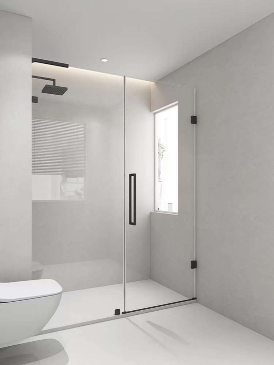 Frameless swing shower screen - detail 1