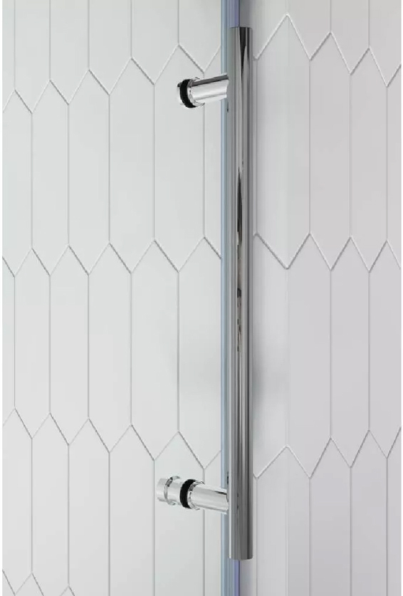 Frameless single sliding curved shower door - bottom guide detail