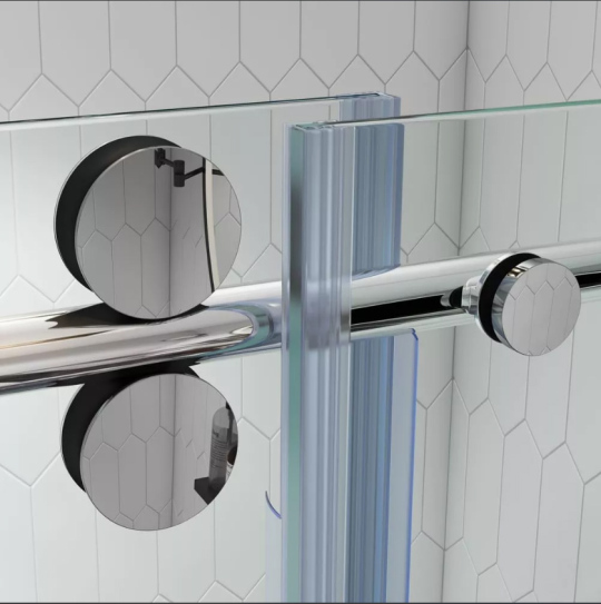 Frameless Single Sliding Curved Shower Door Profiles & Hardware Kit - Image 4